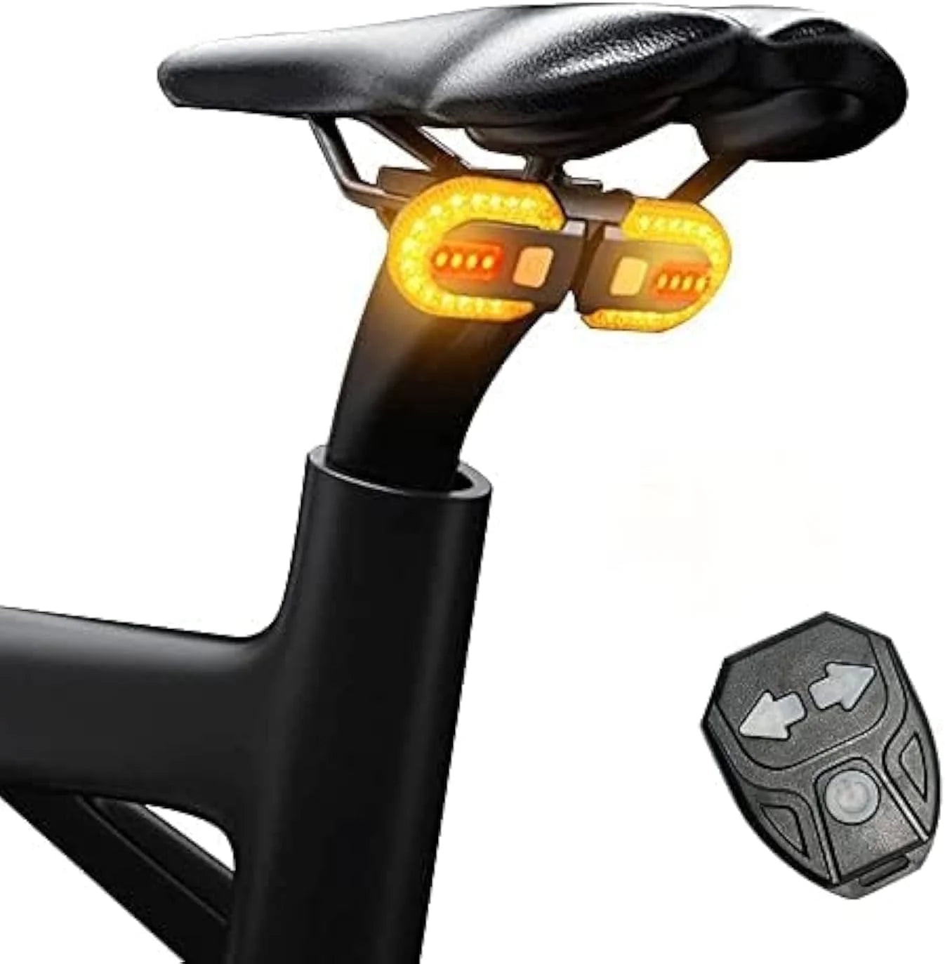 , Bike Wireless LED Turn Signals Tail Light, USB Rechargeable Remote Control Bright Bicycle Rear Lights, Waterproof Bike Turn Signal LED Light for Mountain Bike, Bicycle, Scooter