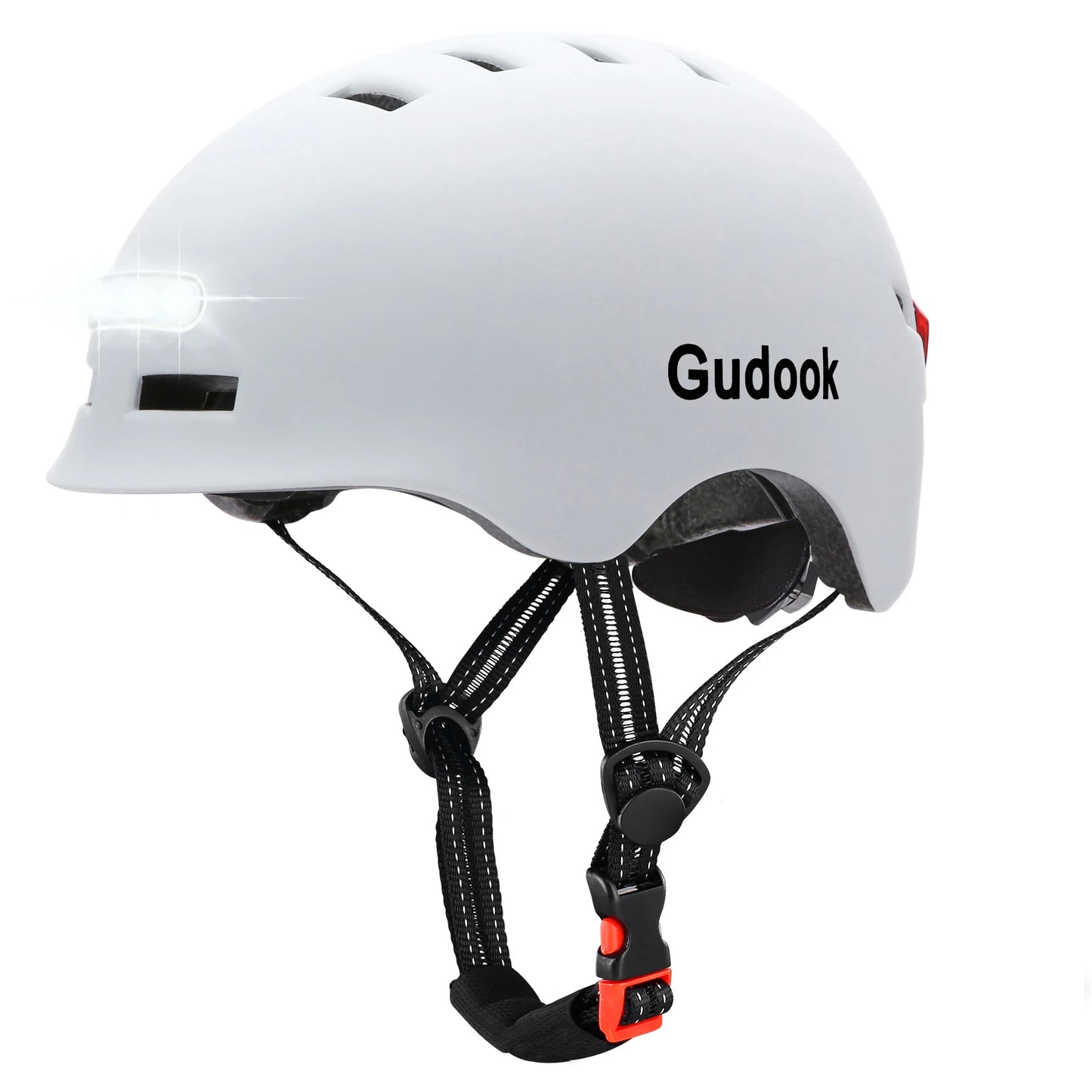 LED Safety Bike Helmet with Front & Rear Lights - USB Rechargeable