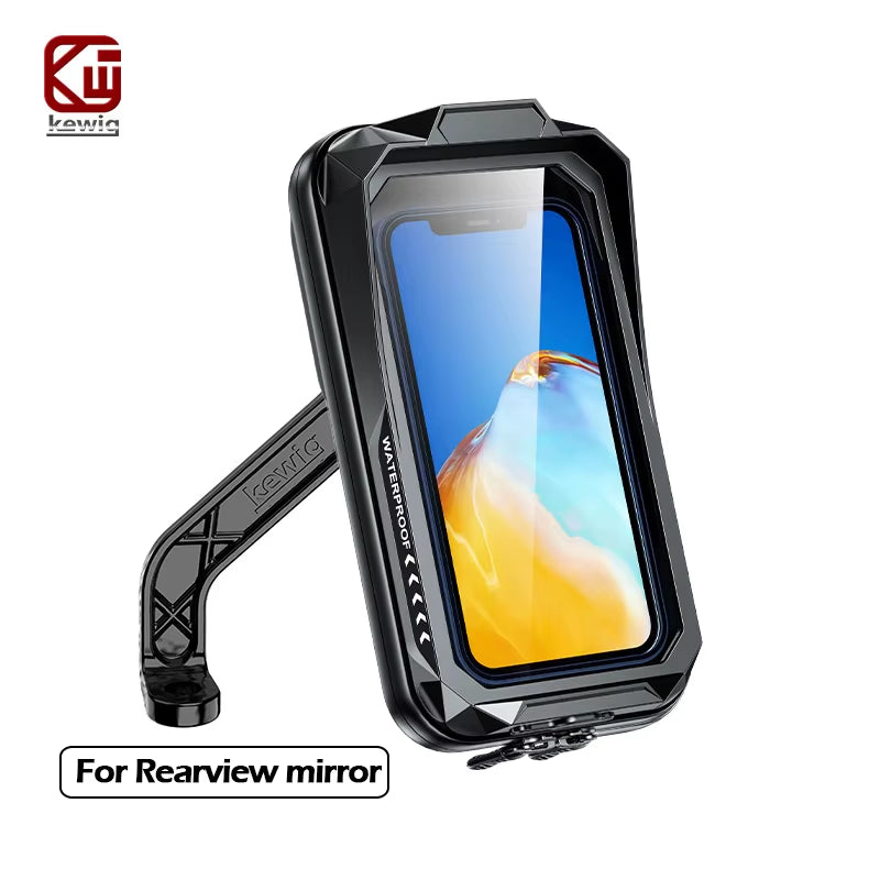 Waterproof Motorcycle Phone Holder Universal Bike Handlebar Mount Navigation Holder with Sun Visor for 4.0-6.7'' Cellphone