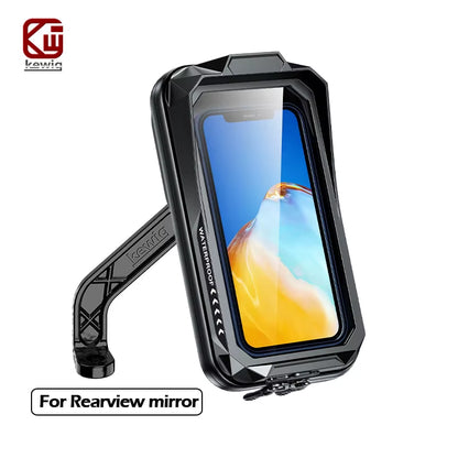 Waterproof Motorcycle Phone Holder Universal Bike Handlebar Mount Navigation Holder with Sun Visor for 4.0-6.7'' Cellphone