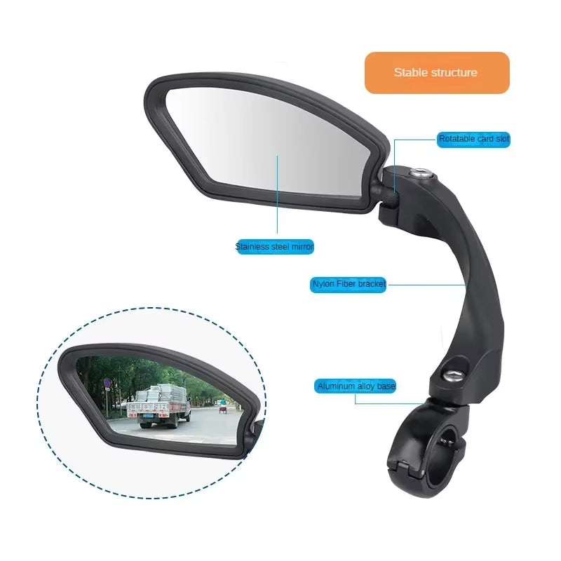 Bicycle Rearview Mirror Wide Range Adjustable Angle Reflector Scooter Bicycle Rearview Mirror Bicycle Handlebar Mirror