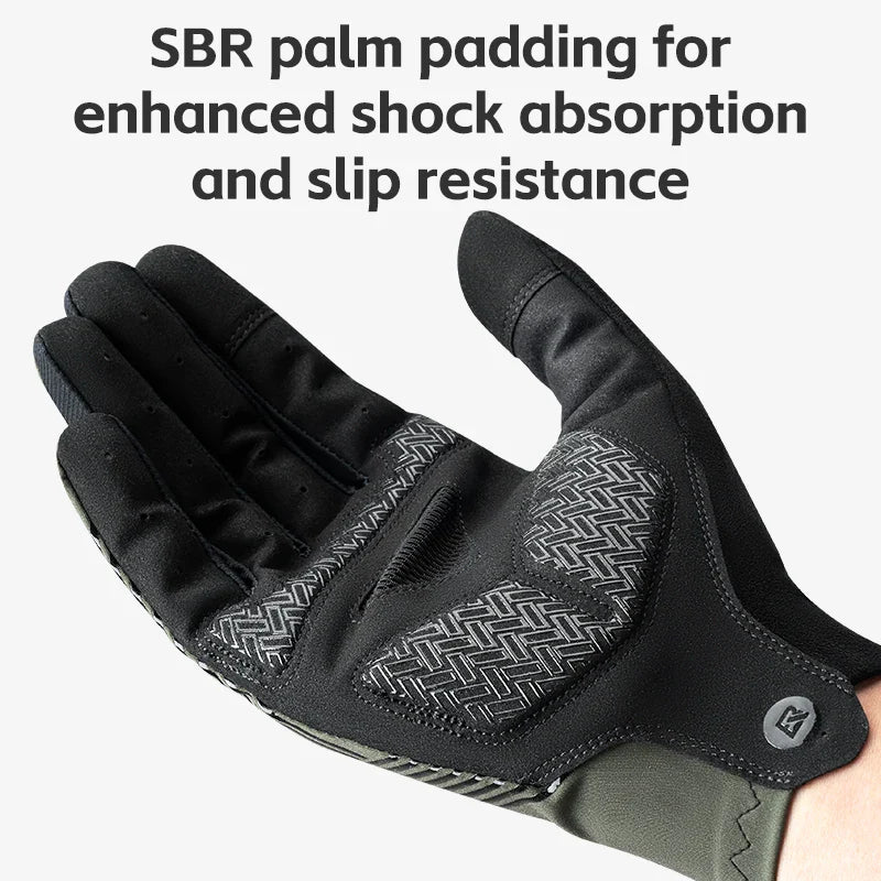 Breathable Bike Gloves for Men Women, Full Finger Pad Cycling Gloves, Touchscreen Reflective Mountain Biking Bicycle
