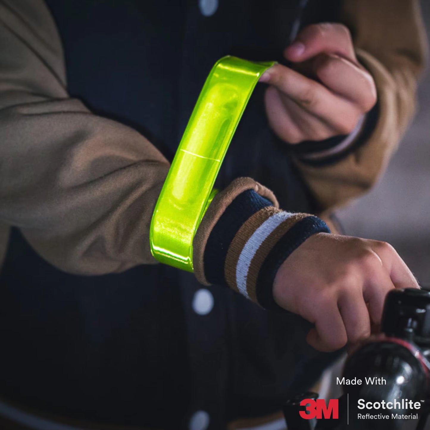 High Visibility Reflective Slap Wrap – Safety Armband for Night Running, Cycling, Walking - Made with 3M Scotchlite