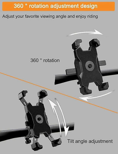 Bike Phone Mount, Easy Install and Quick Release Bicycle -Handlebar Clip for Bicycle Scooter-Motorcycle Handlebar Phone Mount, Bike Phone Holder for Iphone and More 4.7-6.8 Inch Cell Phone (Black)