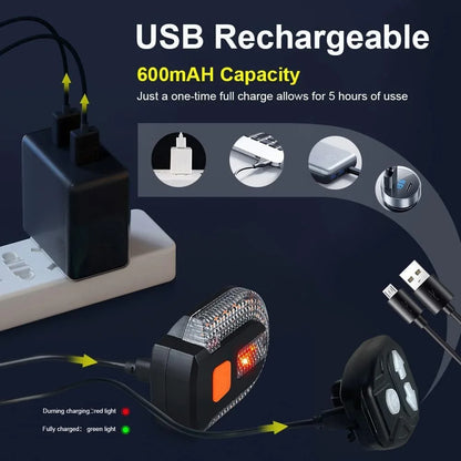 , Bike Wireless LED Turn Signals Tail Light, USB Rechargeable Remote Control Bright Bicycle Rear Lights, Waterproof Bike Turn Signal LED Light for Mountain Bike, Bicycle, Scooter