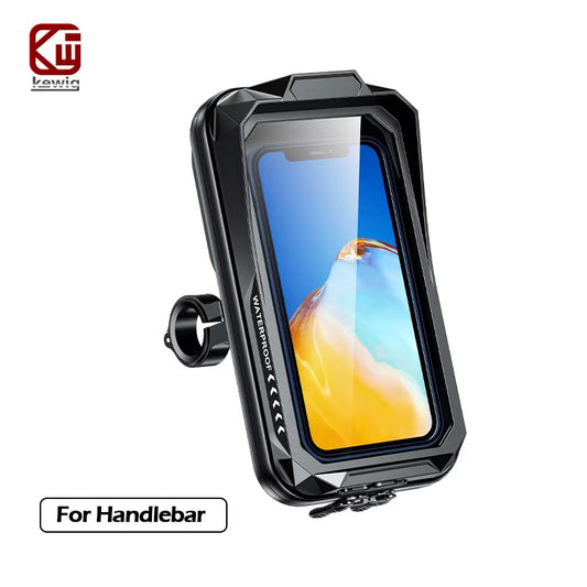 Waterproof Motorcycle Phone Holder Universal Bike Handlebar Mount Navigation Holder with Sun Visor for 4.0-6.7'' Cellphone