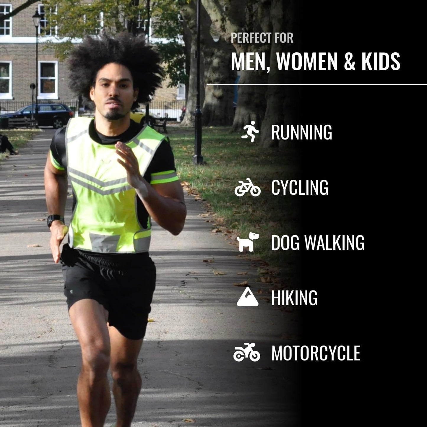 Running Reflective Vest, inside Pocket & 2 Bands, High Visibility Reflective Running Vest for Night Running Walking Cycling