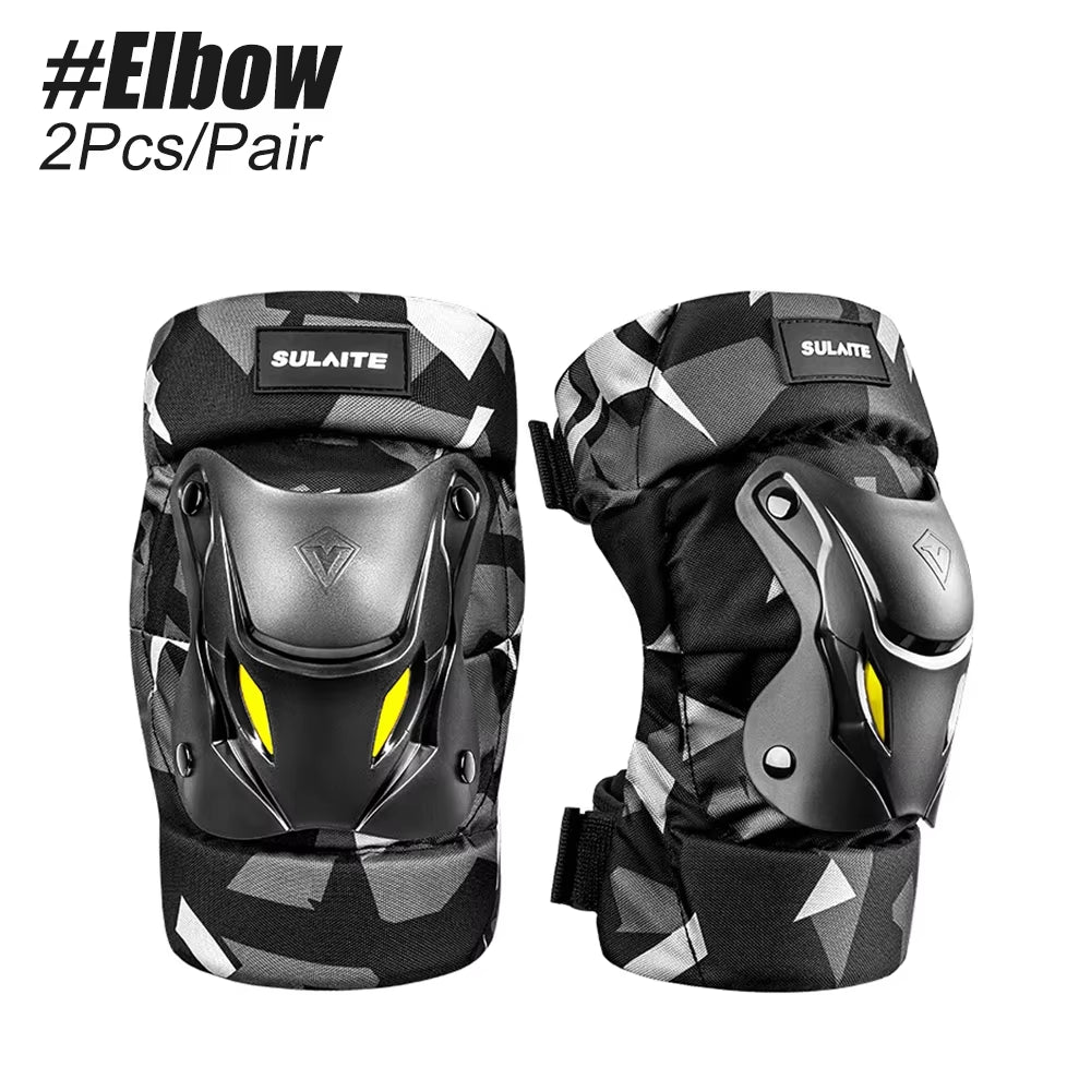 1Pair Electric Bike Motorcycle Knee Shin Guard Pads Black Adjustable Knee Elbow Guards Pads Protector Armor for Motocross Racing