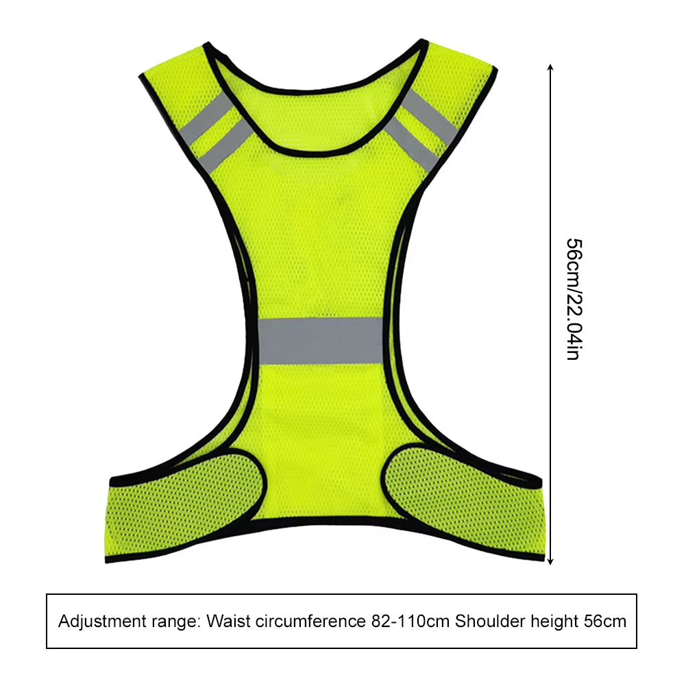 LED Reflective Running Vest Adjustable Elastic Flashing LED High Visibility Reflective Vest Cycling Security Vest for Running An