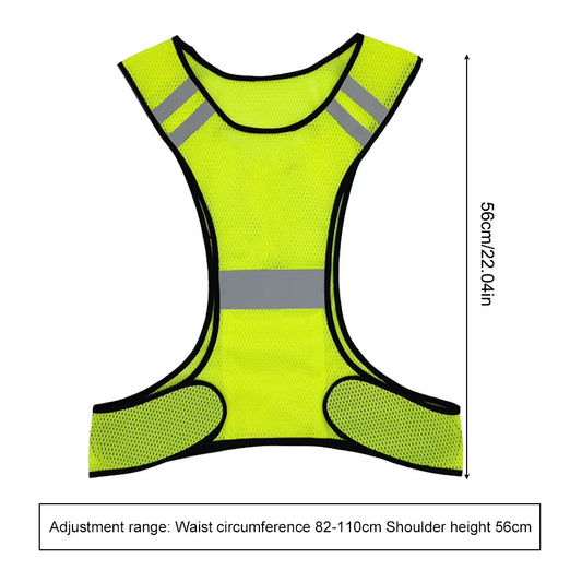 LED Reflective Running Vest Adjustable Elastic Flashing LED High Visibility Reflective Vest Cycling Security Vest for Running An