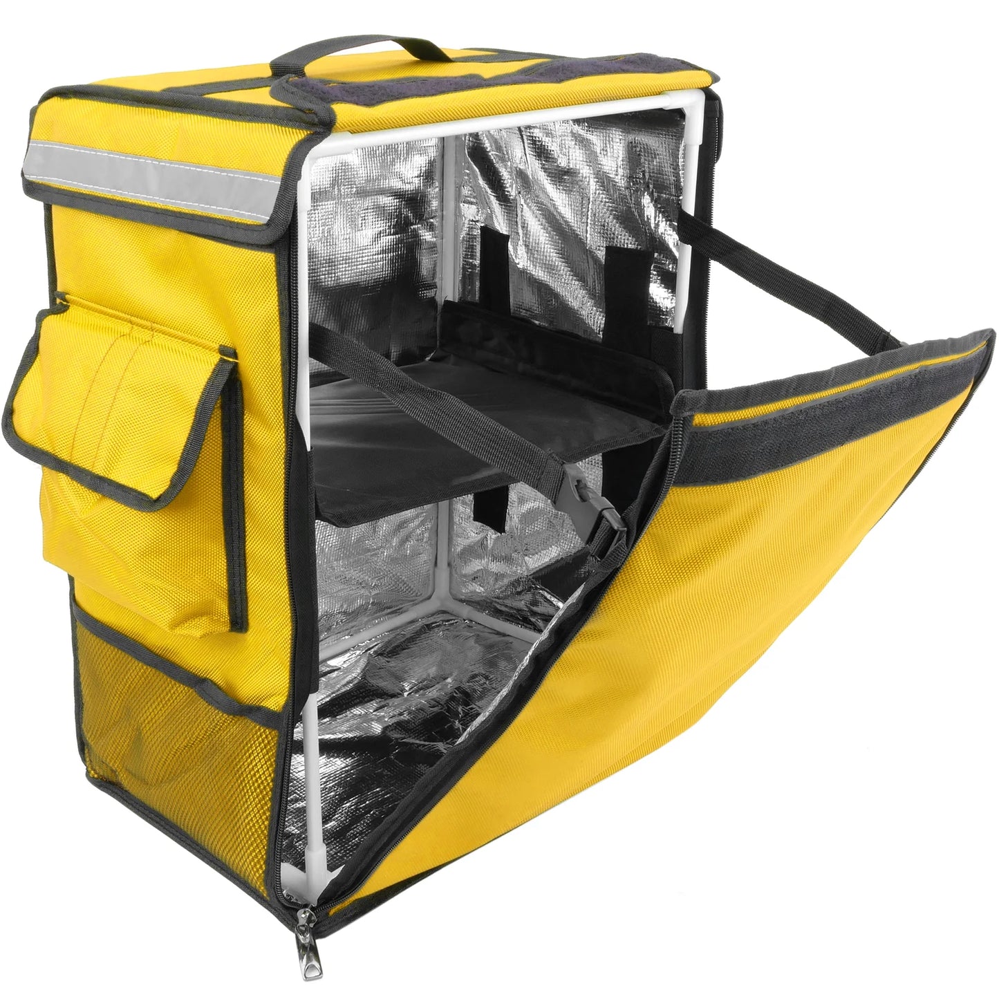 Thermal Delivery Backpack - 35L Insulated Black & Yellow for Bike Couriers