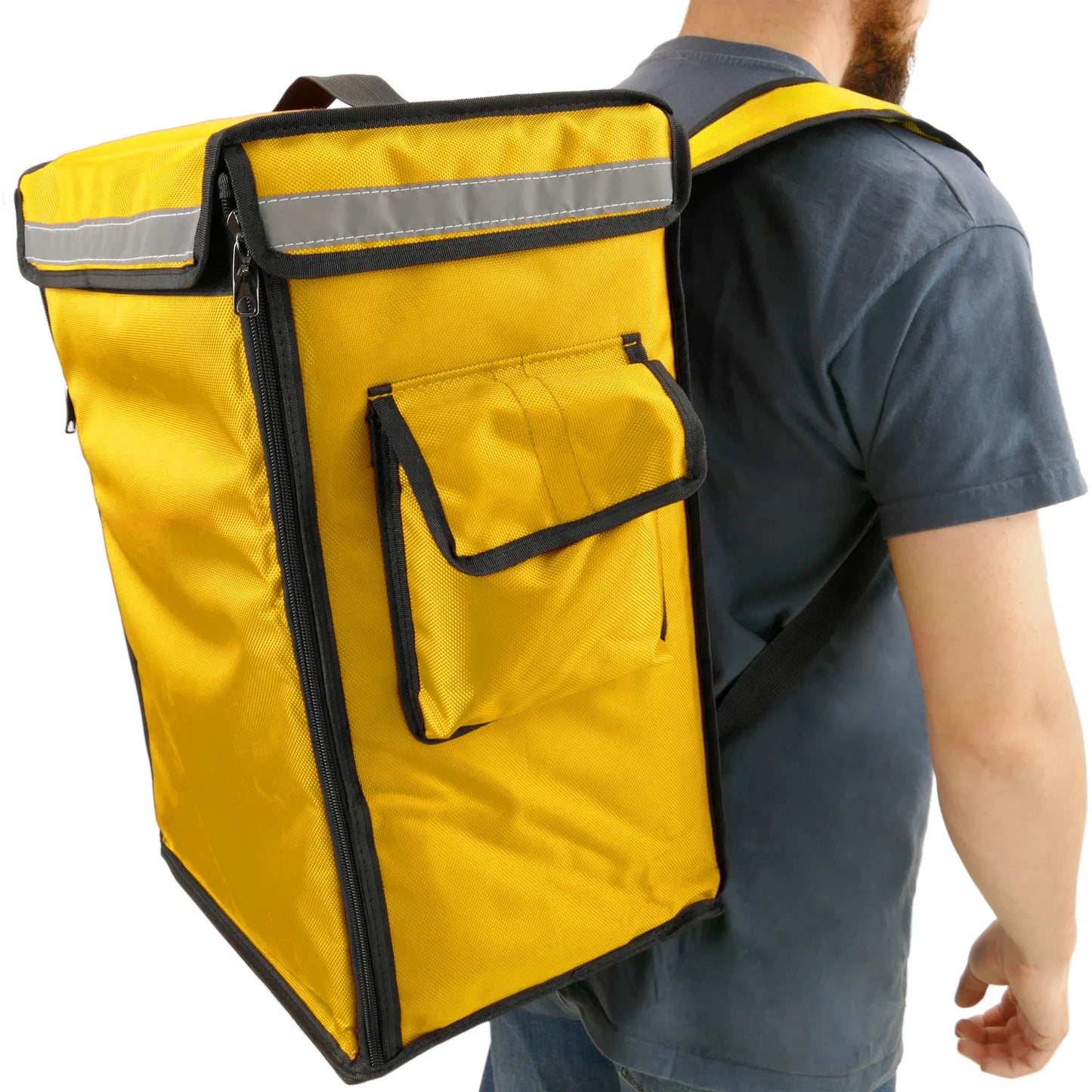 Thermal Delivery Backpack - 35L Insulated Black & Yellow for Bike Couriers