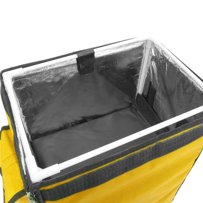Thermal Delivery Backpack - 35L Insulated Black & Yellow for Bike Couriers