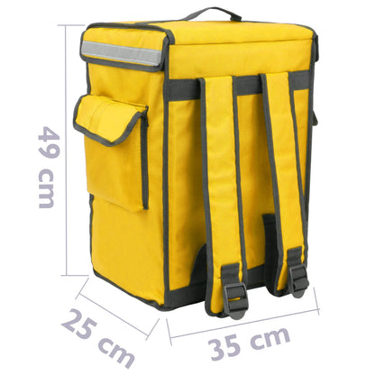 Thermal Delivery Backpack - 35L Insulated Black & Yellow for Bike Couriers