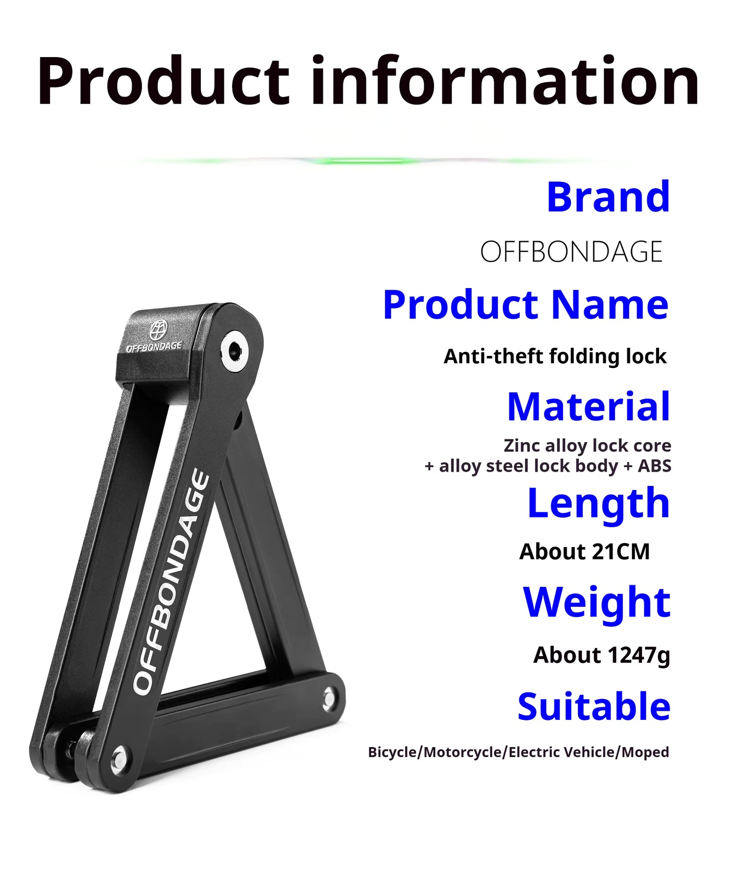 Foldable Bike Lock - High Security Anti-Theft for MTB, Road & E-Bikes