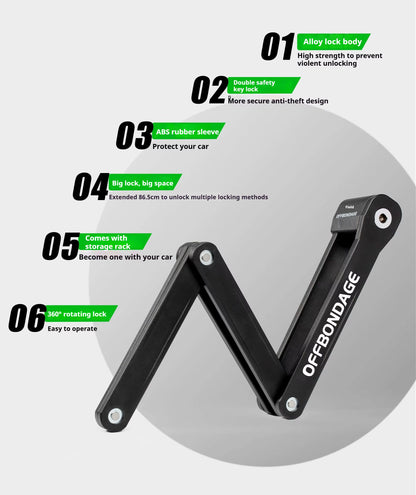 Foldable Bike Lock - High Security Anti-Theft for MTB, Road & E-Bikes