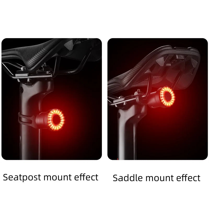 Smart Brake-Sensing Bike Tail Light - USB-C Rechargeable Rear Safety Light