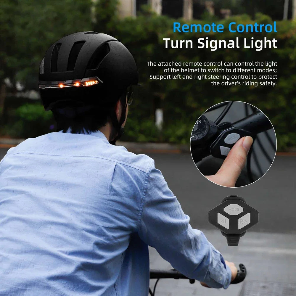 Smart LED Turn Signal Helmet - Wireless Remote for E-Bikes & Scooters