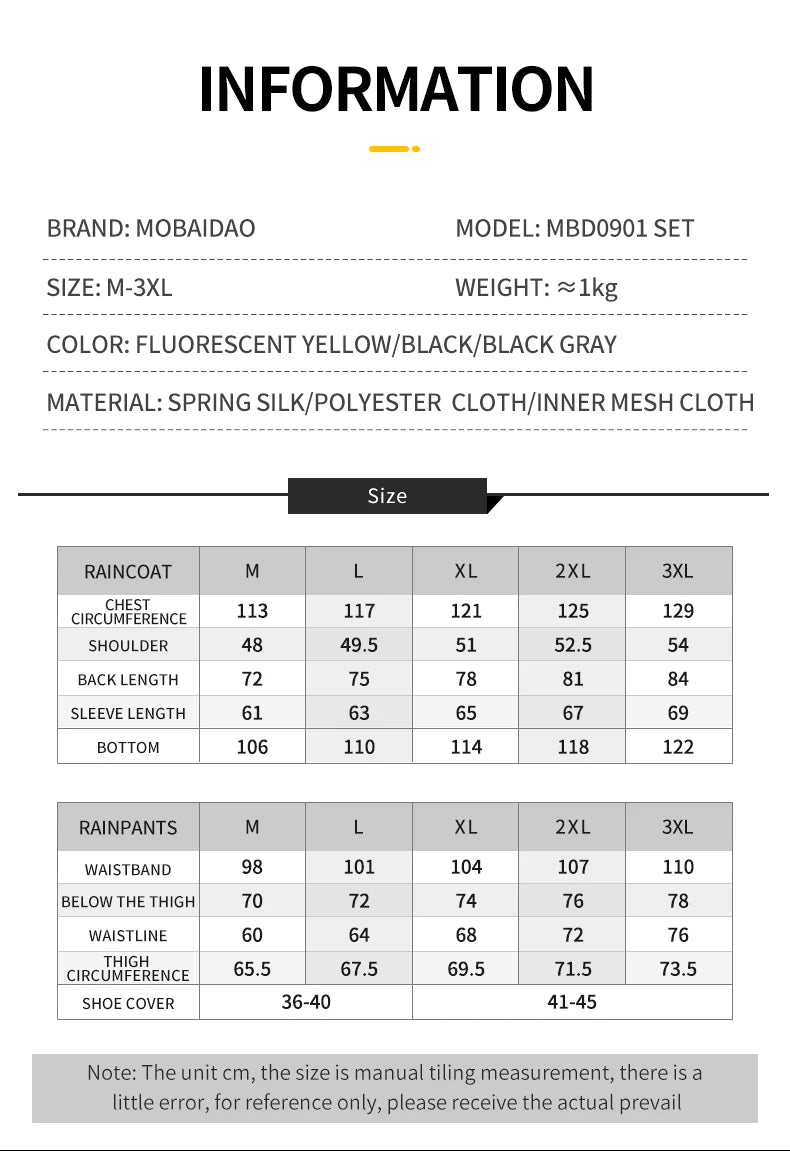 Premium Cycling Rain Suit - Waterproof Jacket & Pants Set