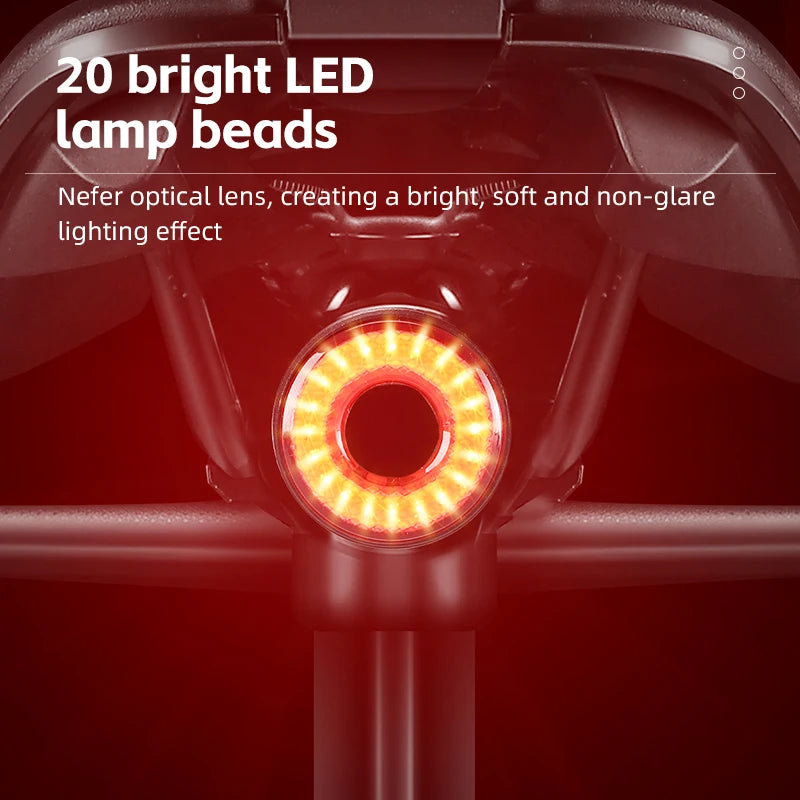 Smart Brake-Sensing Bike Tail Light - USB-C Rechargeable Rear Safety Light