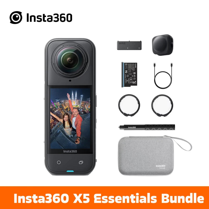 Insta360 X5 8K Action Camera - 360° with AI Stabilization & Low-Light Performance