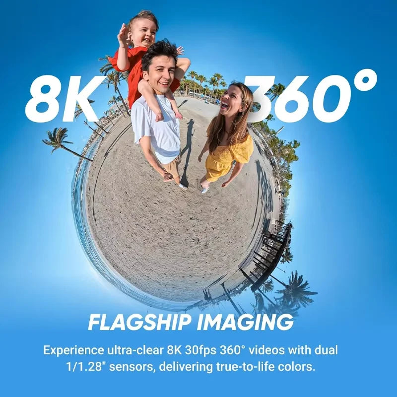 Insta360 X5 8K Action Camera - 360° with AI Stabilization & Low-Light Performance