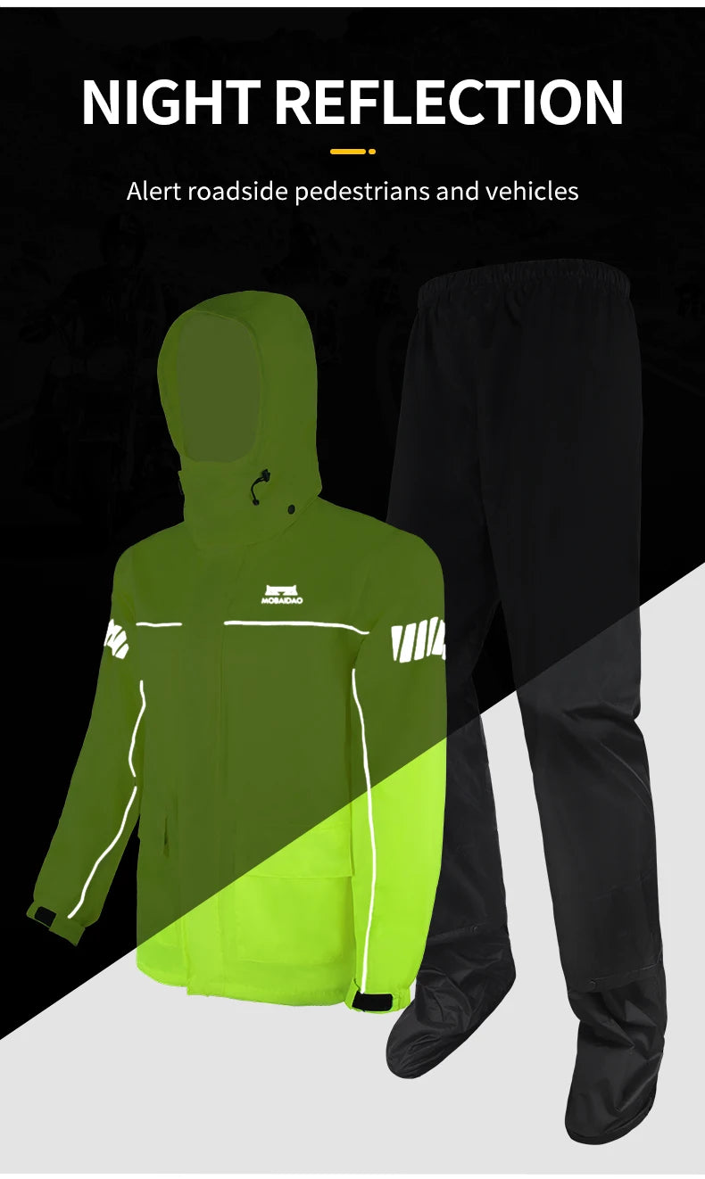 Premium Cycling Rain Suit - Waterproof Jacket & Pants Set