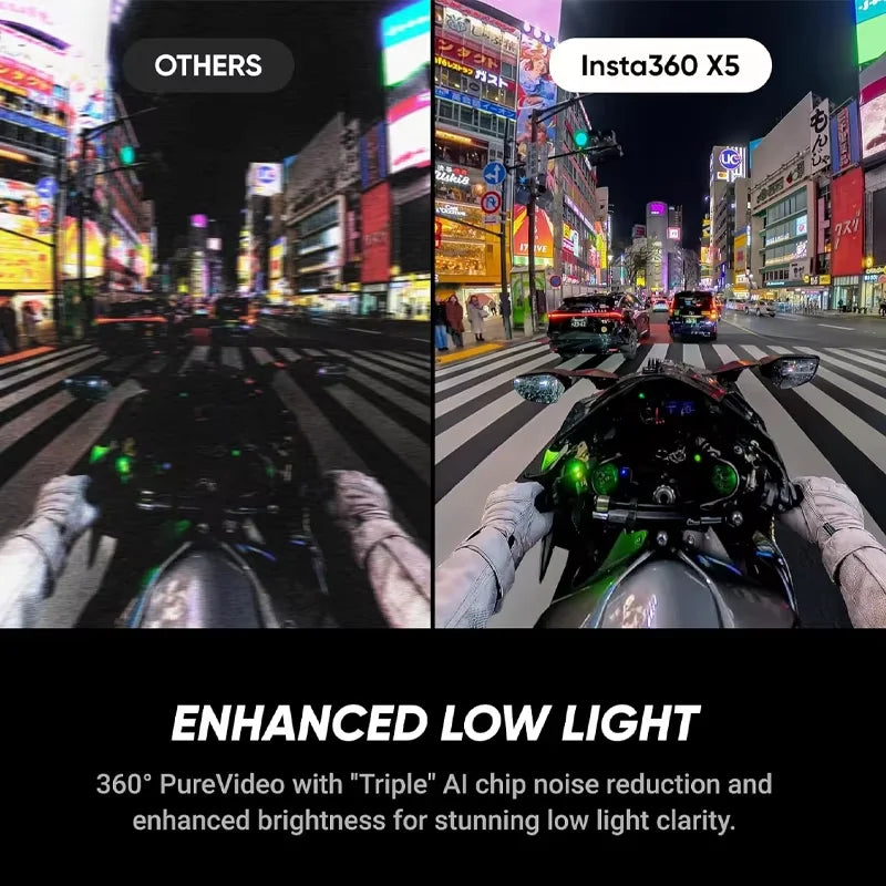 Insta360 X5 8K Action Camera - 360° with AI Stabilization & Low-Light Performance