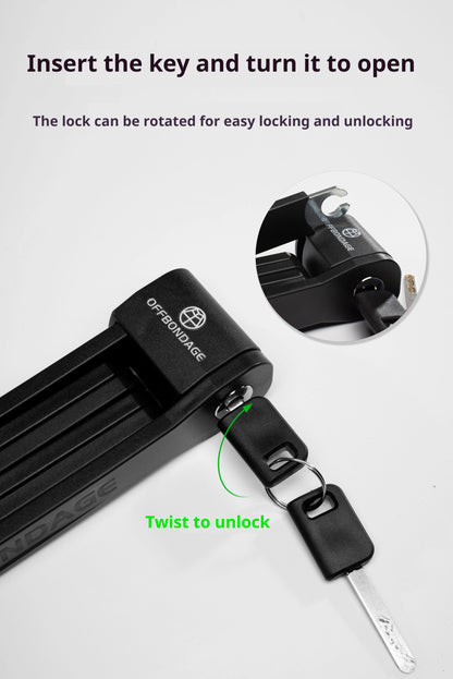 Foldable Bike Lock - High Security Anti-Theft for MTB, Road & E-Bikes