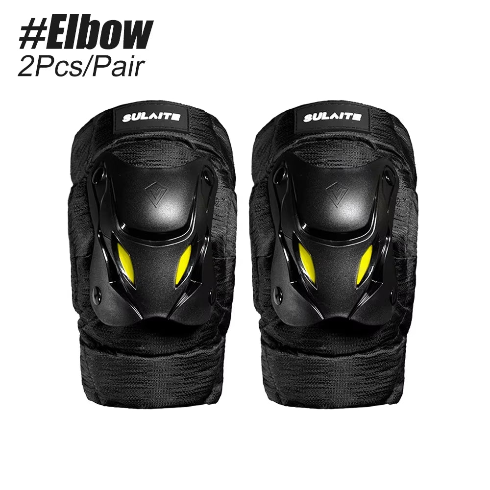 1Pair Electric Bike Motorcycle Motocross Racing Knee Elbow Guards Pads Braces Protective Gear Black