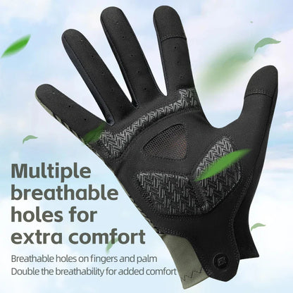 Breathable Bike Gloves for Men Women, Full Finger Pad Cycling Gloves, Touchscreen Reflective Mountain Biking Bicycle