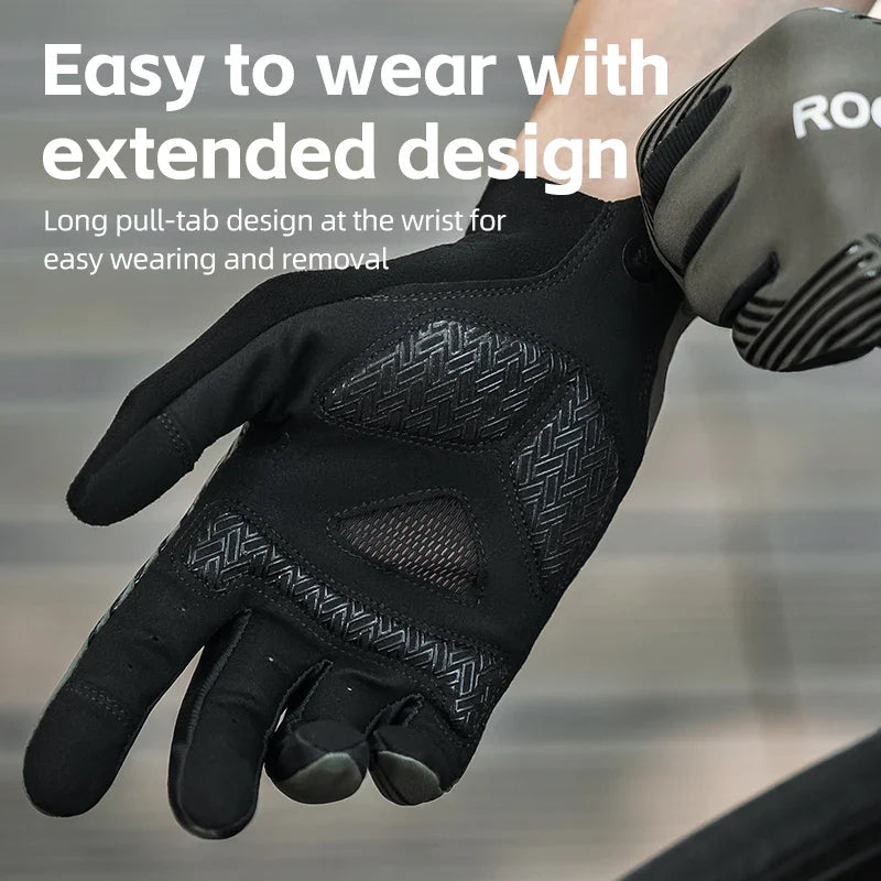 Breathable Bike Gloves for Men Women, Full Finger Pad Cycling Gloves, Touchscreen Reflective Mountain Biking Bicycle
