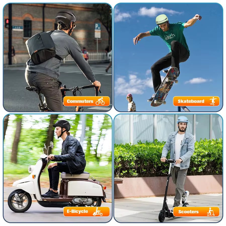 Bike Helmet with Turn Signals, NTA Certified up to 45Km H, Bicycle Helmet for Men Women with USB Rechargeable Rear Light, Viser,