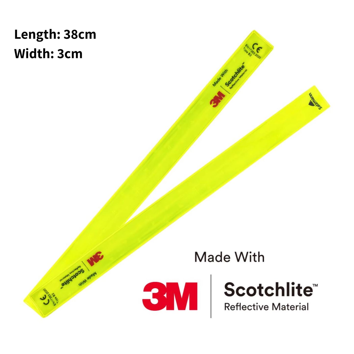 High Visibility Reflective Slap Wrap – Safety Armband for Night Running, Cycling, Walking - Made with 3M Scotchlite